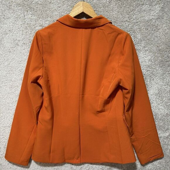Sincerely Jules Orange Blazer Jacket NWT Women's L Double‎ Breasted Gold Buttons - Picture 11 of 11